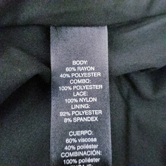 WHBM | Black Ruffled Lace Bell Sleeve Shift Dress - Picture 8 of 8